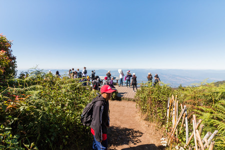 Chiangmai, Thailand - Dec 21 :Kew Mae Pan Nature Trail in Doi Inthanon National Park, on Dec 21, 2016 in Chiangmai, Thailandのeditorial素材