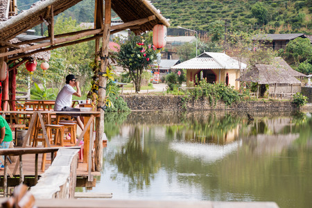 Maehongson, Thailand - Oct 3 2016 : Rak Thai Village on Oct 3, 2016 in Maehongson, Thailandのeditorial素材