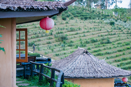 Ruk Thai Village in Mae Hong Son, Thailandの写真素材