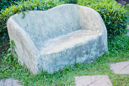 Big stone in the gardenの写真素材