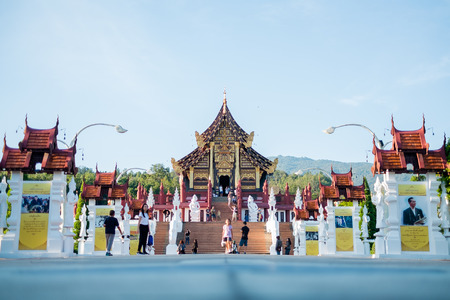 Chiangmai, Thailand - Jan 14 : The Royal Pavilion (Ho Kham Luang) in Royal Park Rajapruek on Jan 14, 2017 in Chiangmai, Thailandのeditorial素材