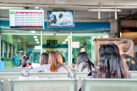 Passenger of Bus inside terminal of Udonthani Bus stationの写真素材