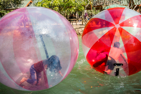 Vangviang, Laos - Feb 19 :Beautiful playground of traveler in bluelagoon on Feb 19, 2017 in Vangviang, Laosのeditorial素材
