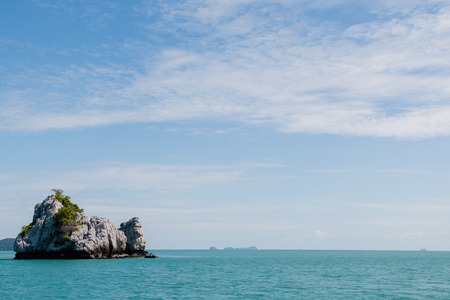Views of the sea and the hills at Koh Samui, Thailandの写真素材