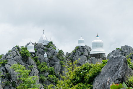 Chalermprakiat Temple beautiful Thai Temple, Temple on top of mountain at Lampang, Thailandの写真素材