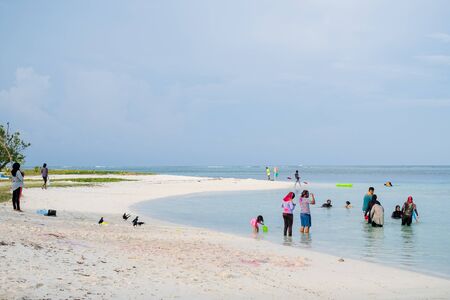 Maafushi, Maldives - Bikini beach at Maafushi, Maldives islands on April 21, 2019のeditorial素材