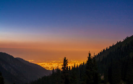 two lovers in the mountainsの写真素材