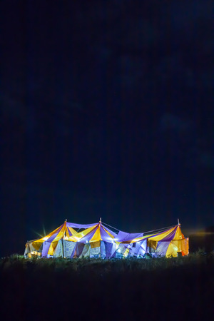 festival tent at night の写真素材