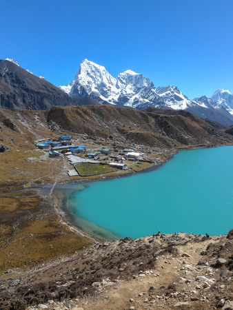 The world's largest glacier Khumbu originating from the highest peak of the worldの写真素材
