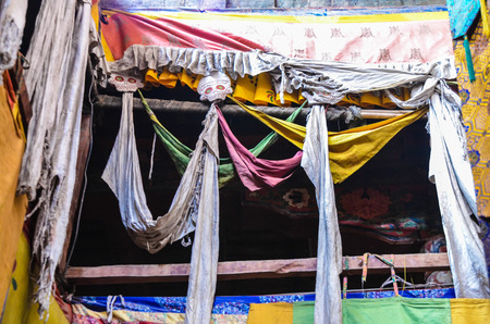 Symbolism of Tibetan Buddhism, different things and interiorsの写真素材