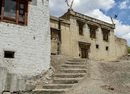 Path to unknown, the road over the brink of being - the path to himself. From a trip to Tibetの写真素材