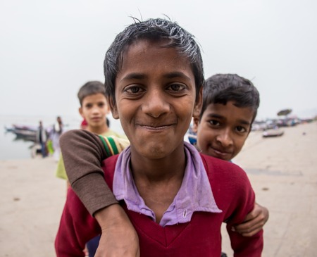 Hippie boys on the background of beautiful scenery India