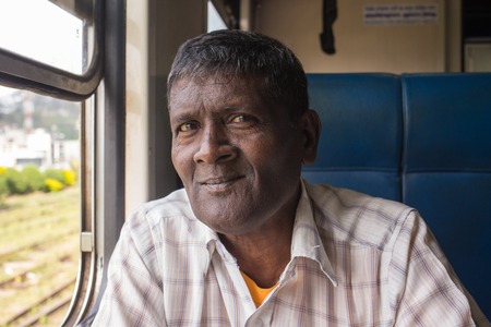 Coast, Sri Lanka - 03,02,2015 : Railway, railway station, the jungle - the people in the carsのeditorial素材