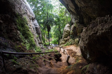 Sun beam in cave in the Sri Lankaの写真素材