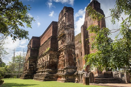 Ancient Vatadage Buddhist stupa in Pollonnaruwa,  Sri Lankaの写真素材