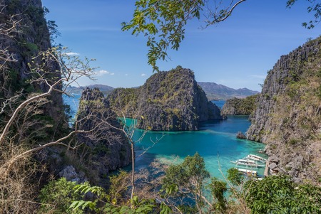 bay at Phi phi island in Philippinsの写真素材