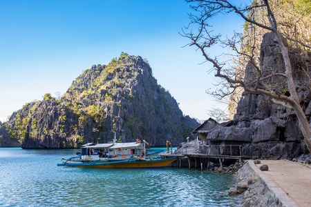 bay at Phi phi island in Philippinsの写真素材