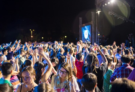 Cosmos Village, Almaty Province, Kazakhstan - 16 August 2015: The festival of ethnic music Forey, a...