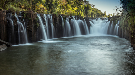 This beautiful Waterfall commonly known as SHUKNACHARA FALLS amidst mesmerizing greenery is located in KHAGRACHARI, BANGLADESH.の写真素材