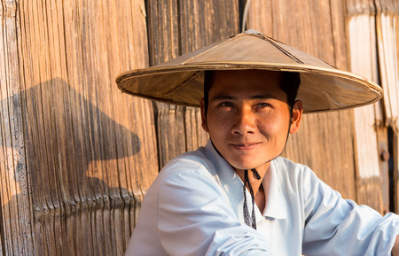 YANGON/MYANMAR-FEBRUARY 10 2016: Indian educated farmer in his Sugar cane field, rural village Salunkwadi, Ambajogai, Beed, Maharashtra, India, South East Asiaのeditorial素材