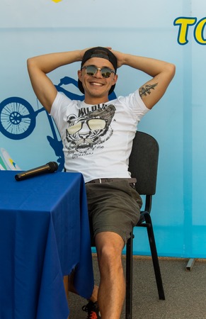 KAZAKHSTAN ALMATY - AUGUST 28, 2016: Urban extreme competition, where the city athletes compete in the disciplines: skateboard, roller skates, BMX. Bmx stunt performed at the top of a mini ramp on a skatepark.Portrait of Middle Age Alpine Climber
Face of のeditorial素材