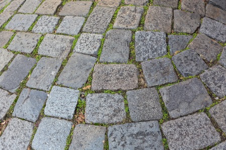 stone paving background fenceの写真素材
