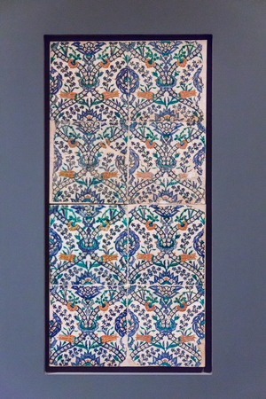 Tiles Pattern of Babylons The Ishtar Gate inside The Pergamon Museum (Pergamonmuseum), Berlin,...