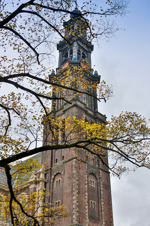 Holland, Amsterdam, view of the Central Railway Station facade.の写真素材