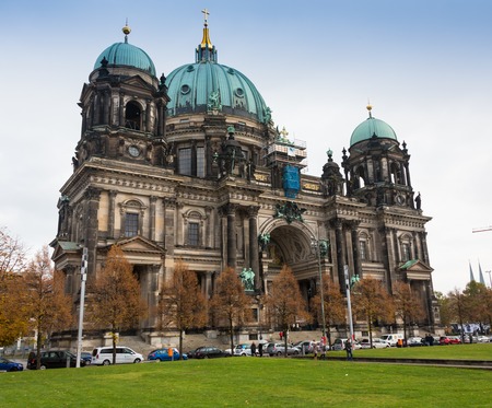 GERMANY, BERLIN - OCTOBER 02, 2016: Reichstag building in Berlin, Germany. Dedication on the frieze means To the German peopleのeditorial素材