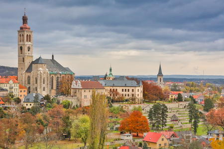 Church of the Moselle village Ernst on a dull autumnal day, Germany, Europeの写真素材