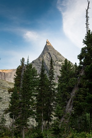 High mountain cliffs in the Ergaki national park, Russiaの写真素材