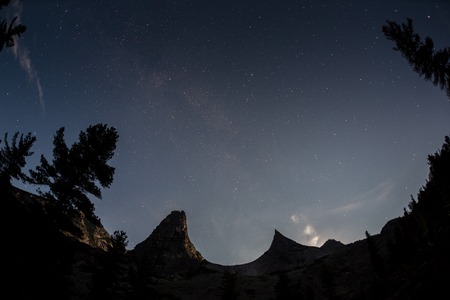 Parabola mountain star in Ergaki national park, Russia.の写真素材