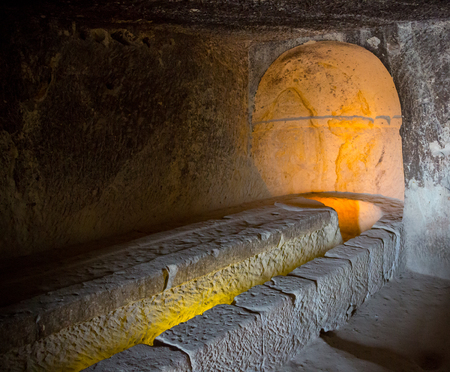 Underground monastery Khao Luang cave, Phetchaburi, Thailandの写真素材