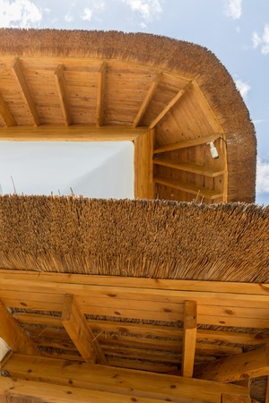 South Tirolean hay barn with straw roof, Italy