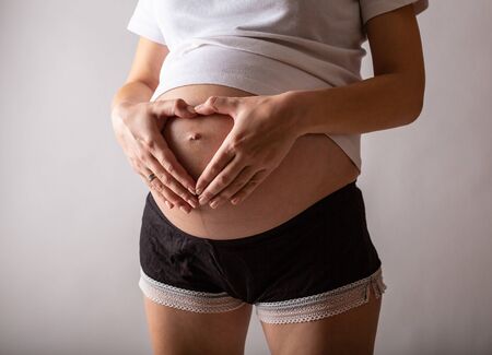 Close up of a cute pregnant belly