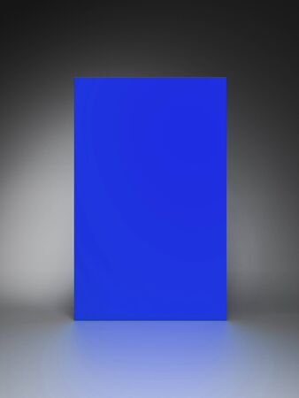 3d rendered abstract podium background - Abstract, 3d rendered white background with blue rectangle.の写真素材