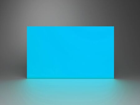 3d rendered abstract podium background - Abstract, 3d rendered white background with blue rectangleの写真素材