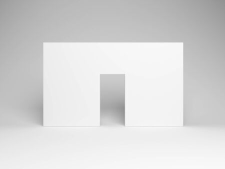 3d render abstract background, golden geometric shapes. Computer generated minimalistic background, Modern design for poster cover branding banner placard.の写真素材