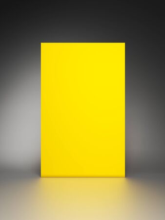 3D Render of Abstract Yellow Composition. Minimal Studioの写真素材