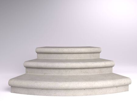 Background for cosmetic product branding, identity and packaging inspiration. White concrete podium with tan color background. 3d rendering illustration.の写真素材