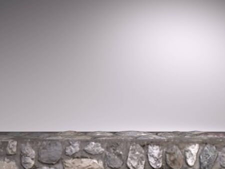 Background for cosmetic product branding, identity and packaging inspiration. light masonry podium with tan color background. 3d rendering illustration.の写真素材