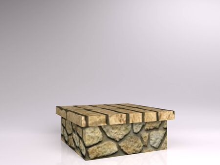 Pedestal Front View minimal podium modern space object clean simple design white 3d render stone light masonryの写真素材