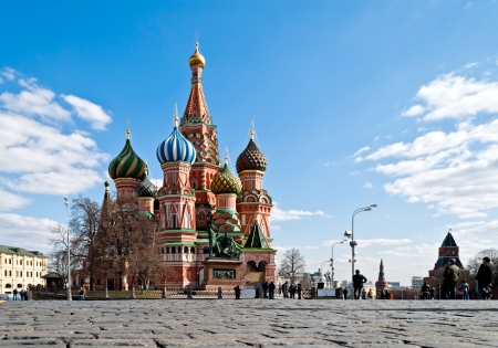 MOSCOW - APRIL 22  Unidentified people visit the Red Square on April 22, 2013 in Moscow  The share...