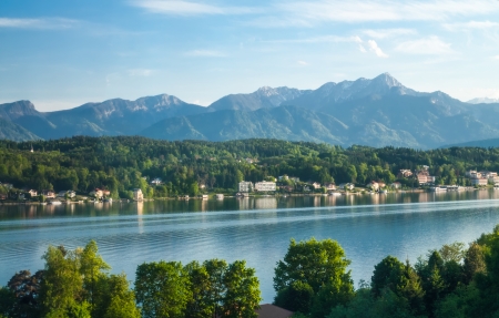 View of the mountain lake in Austria