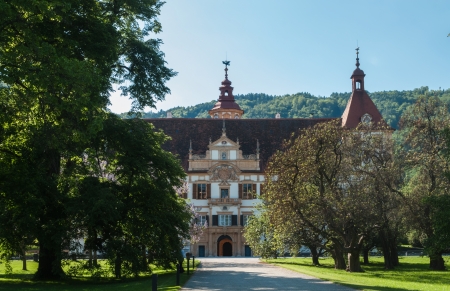 Eggenberg castle in Graz, main facade viewのeditorial素材
