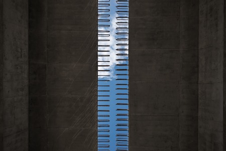 Fittings close-up with sky background