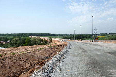 New road construction in country areaの写真素材