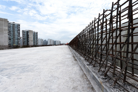 Construction of the new overpass in Moscow, Russiaの写真素材