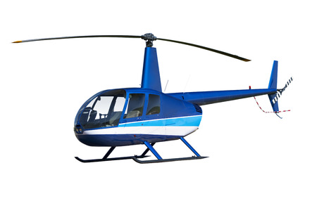 Isolated blue light helicopter for private use 