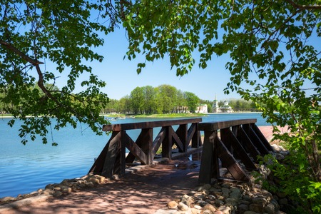 The bridge in Kuskovo park in Moscow, Russiaの写真素材